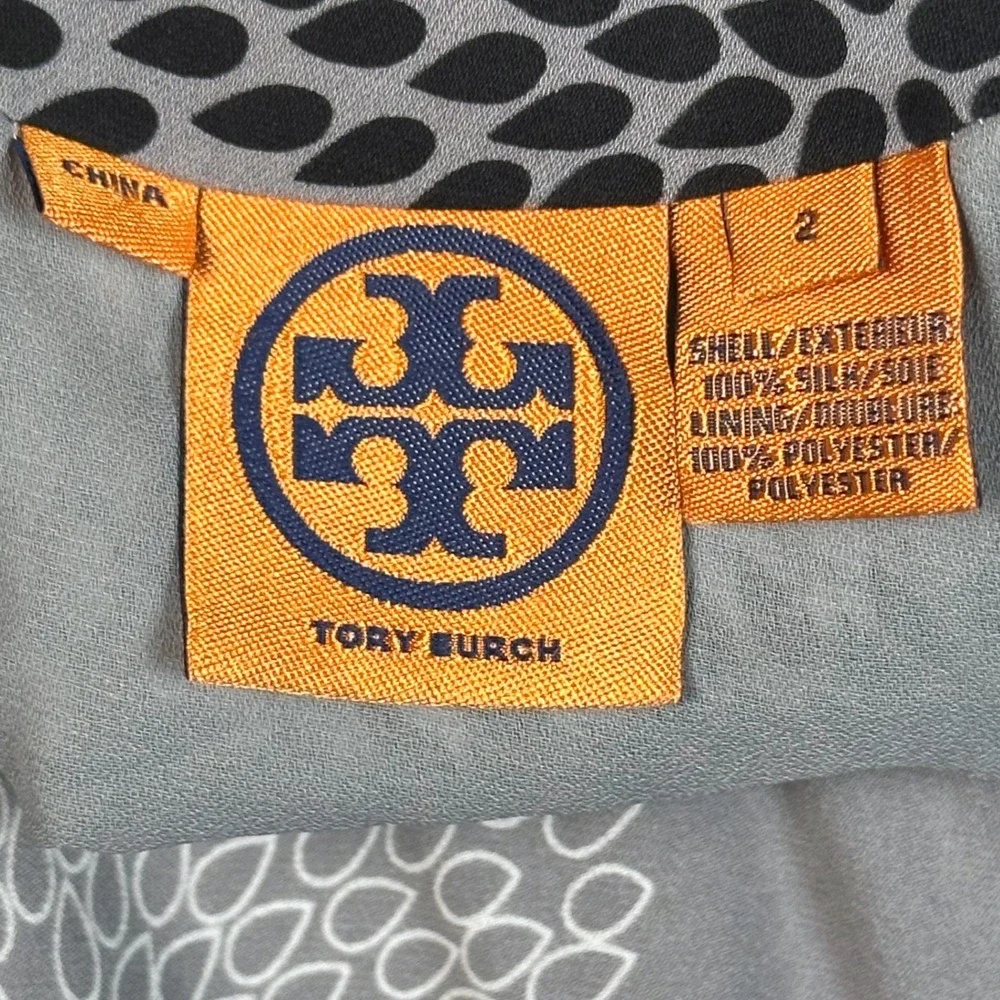 Tory Burch Wendy Sequin Silk Mini Dress Women's 2 Gray Floral Tunic Archival Mod